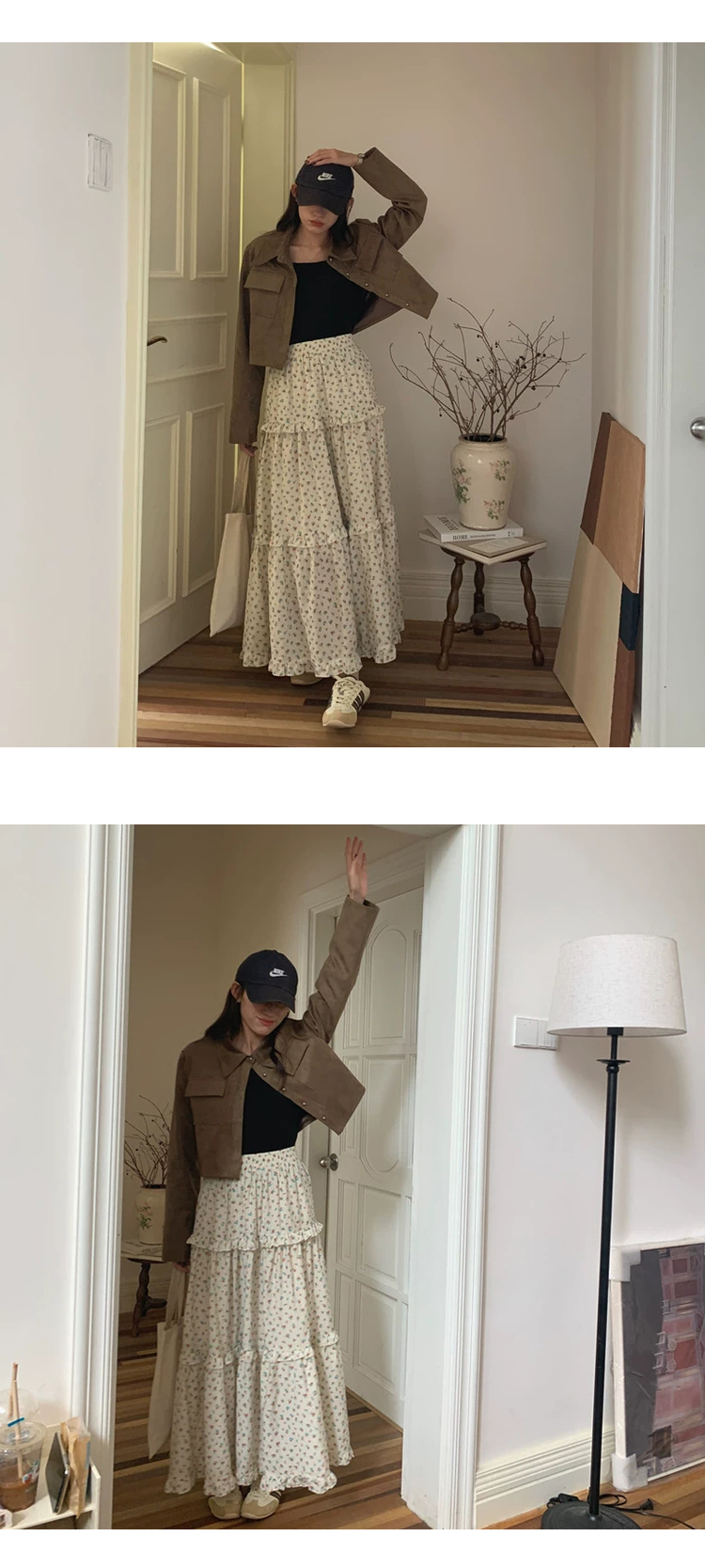 [ONN][JK334]스웨이드 크롭 자켓 베이지,블랙  카라넥 모던 프론트 버튼 오픈클로징 숏기장 롱다리 스웨이드 자켓