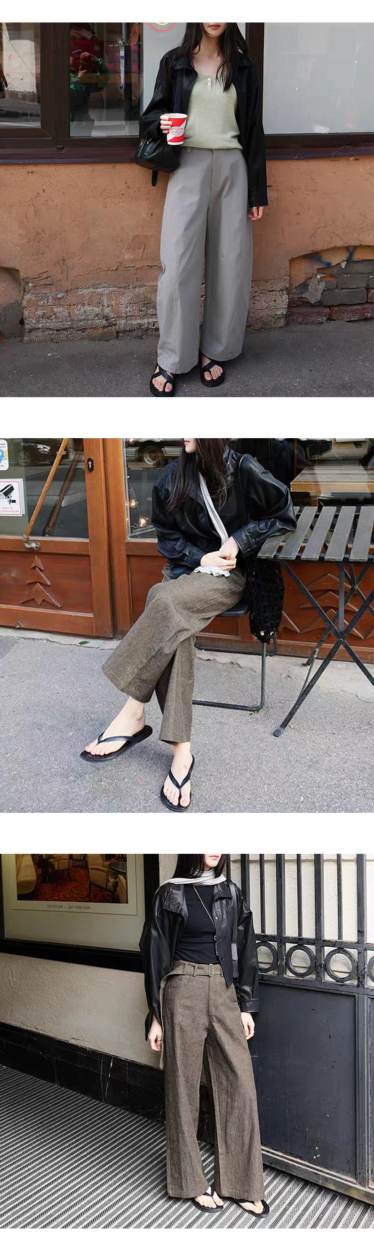 [ONN][JK357]하이넥 시크 레더 셔츠 자켓  가을 아우터 프론트 버튼 포켓 포인트 꾸안꾸 자켓