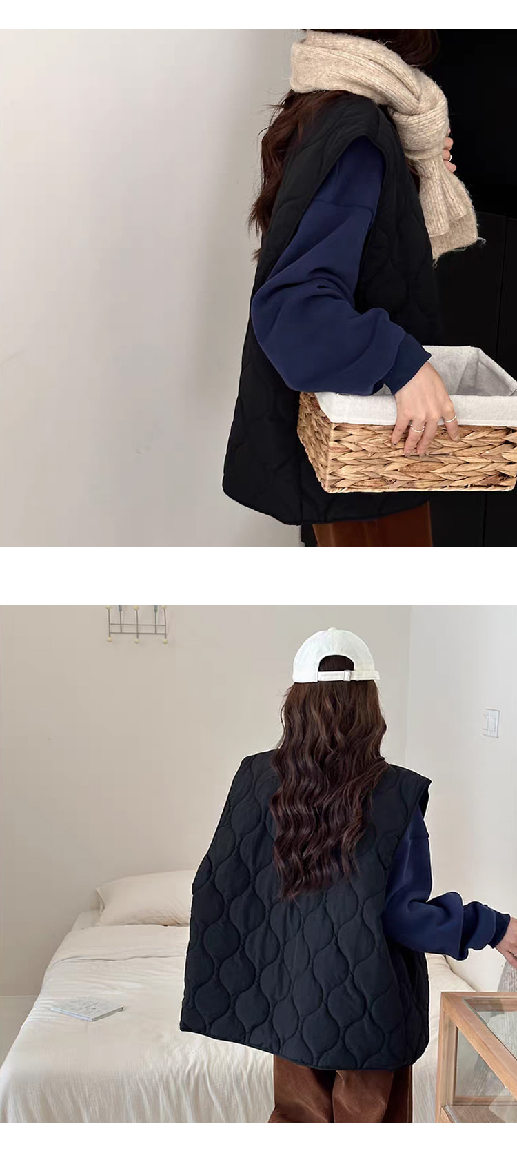 ONN/[VT120] 가을 겨울 퀼팅 패딩 집업 조끼 빅사이즈 카키 블랙 