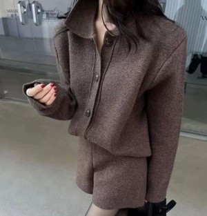 ONN [SET347](가디건+반바지)세트 제품 카라 가디건 반바지 투피스 꾸안꾸 카라넥 간절기 초겨울