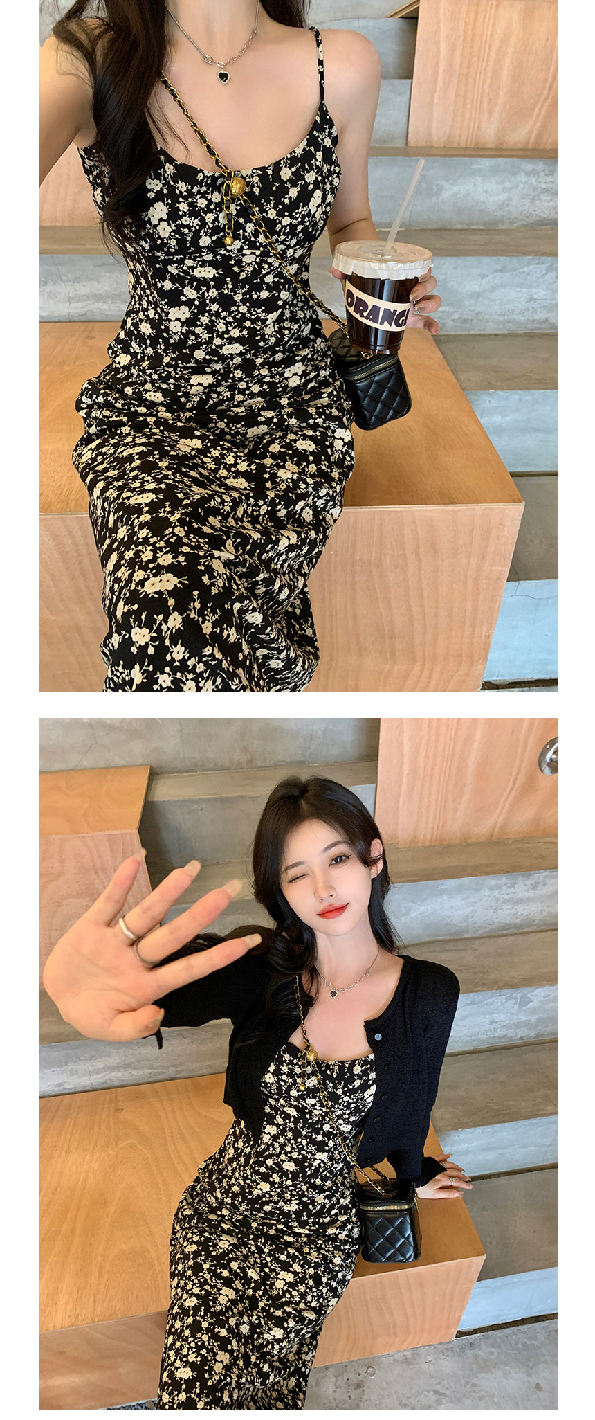 [제이스]P0000CUM/우아한 플라워 뷔스티에 롱 원피스 꽃무늬 시원한소재 여름원피스 롱스커트 플라워치마
