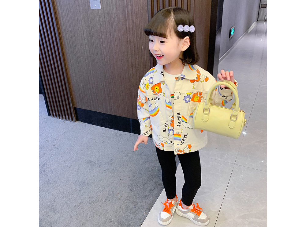 [DOO]28308970 무지개 꽃송이 자켓  구름 해피 여아 봄 점퍼 어린이 데님 소재 아동 자켓 점퍼