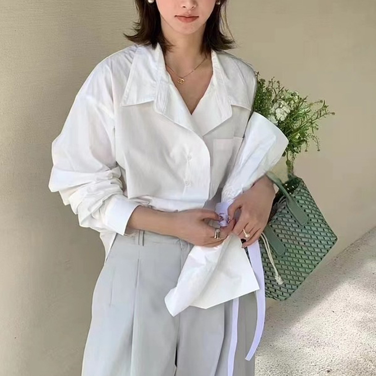 [ONN/ [ST148]루즈핏 포켓 셔츠 카라넥 클래식 프론트 버튼 오픈 클로징 데일리룩 오피스룩 모던 남방