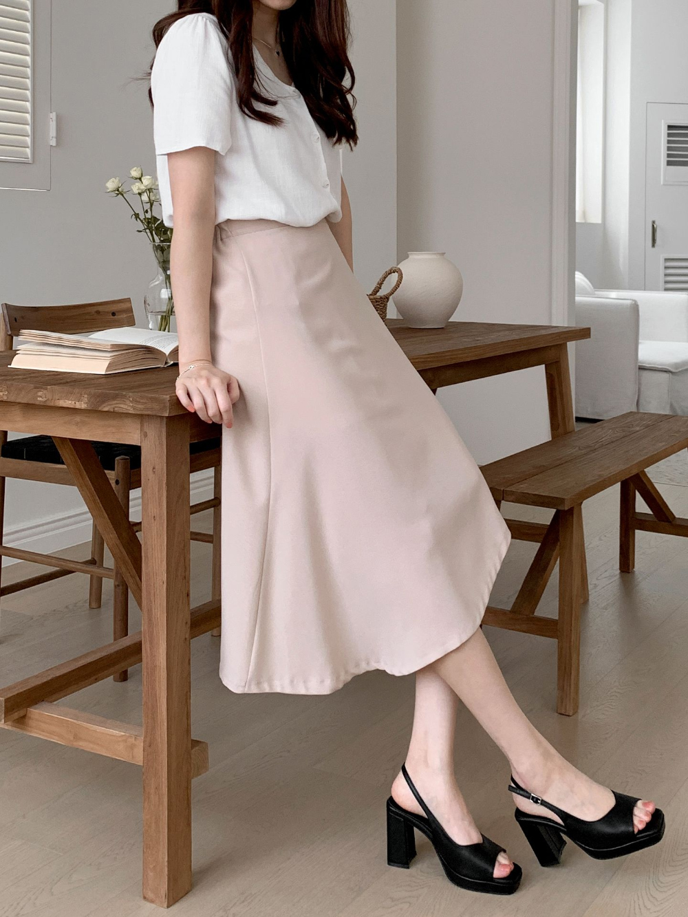 무료/[LUC/  1499 (3color) 베이직 통굽 스트랩 샌들(9cm) 굽높은  샌들  여름 스트랩 구두