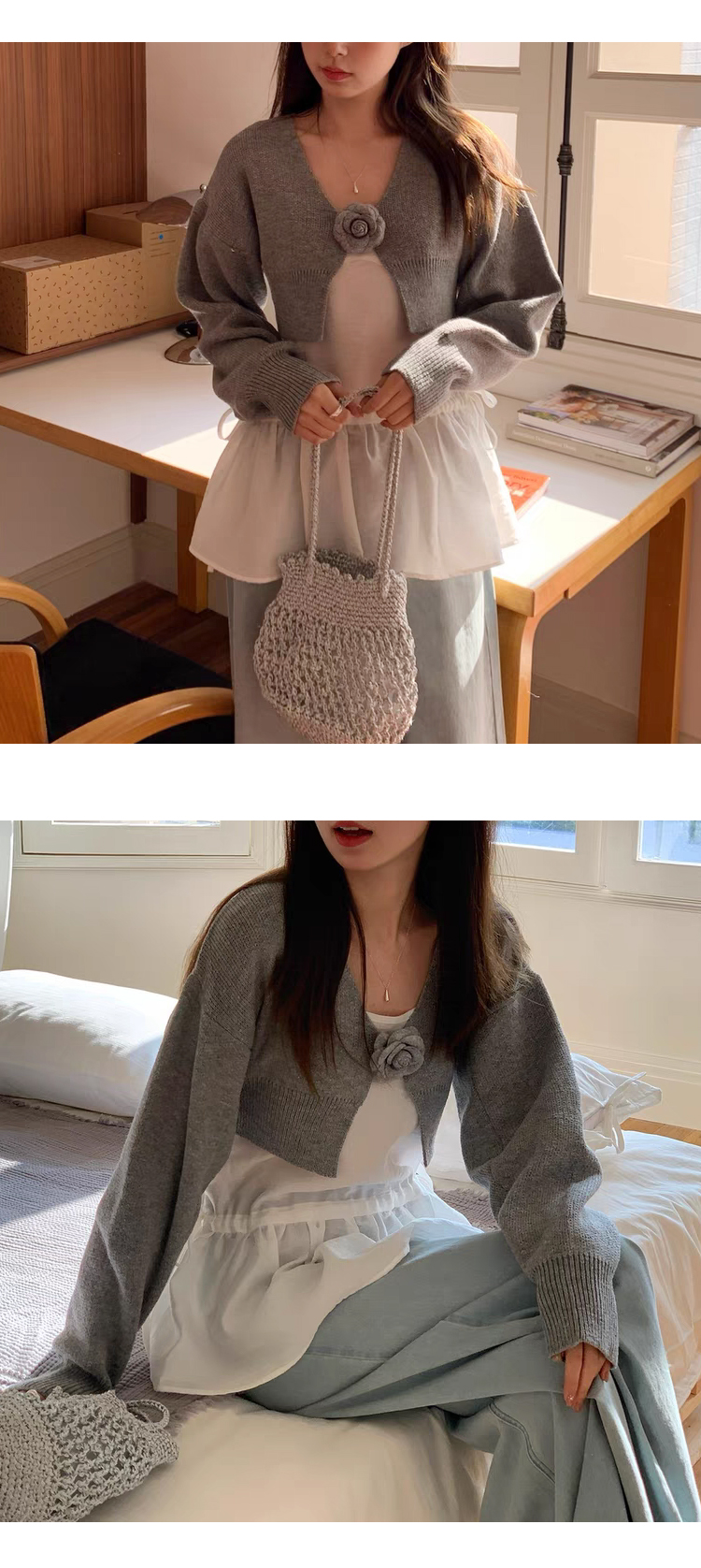 ONN/ [BL624]허리 스트링 나시 블라우스 허리끈 루즈핏 레이어드 플레어 밑단 여름 시스루룩 끈나시