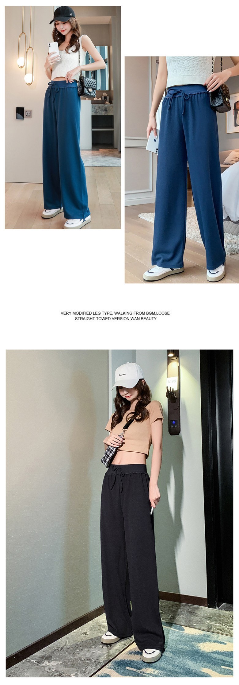 DOO23707211/구김 보풀없는 단체복 여자 프릴 냉장고 바지 여름 아이스 쿨 와이드 통풍 팬츠 