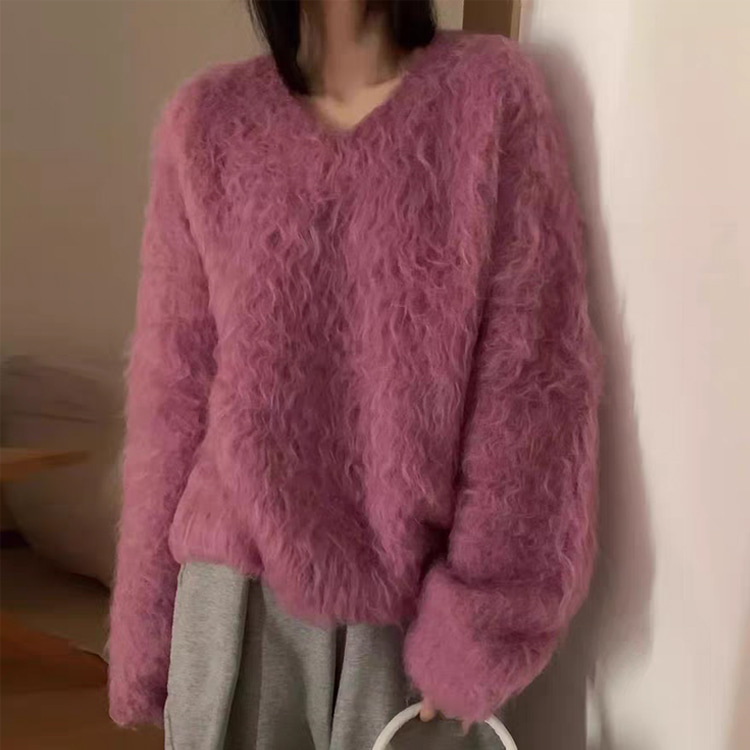 ONN/[NT708] 신축성 브러쉬 브이넥 니트 색상다양 오버핏 사이즈 다양