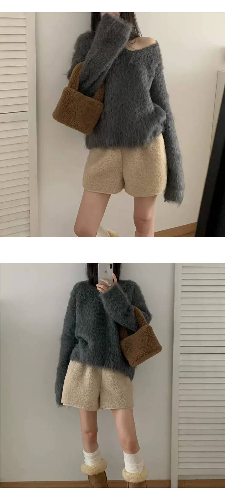 ONN/[NT708] 신축성 브러쉬 브이넥 니트 색상다양 오버핏 사이즈 다양