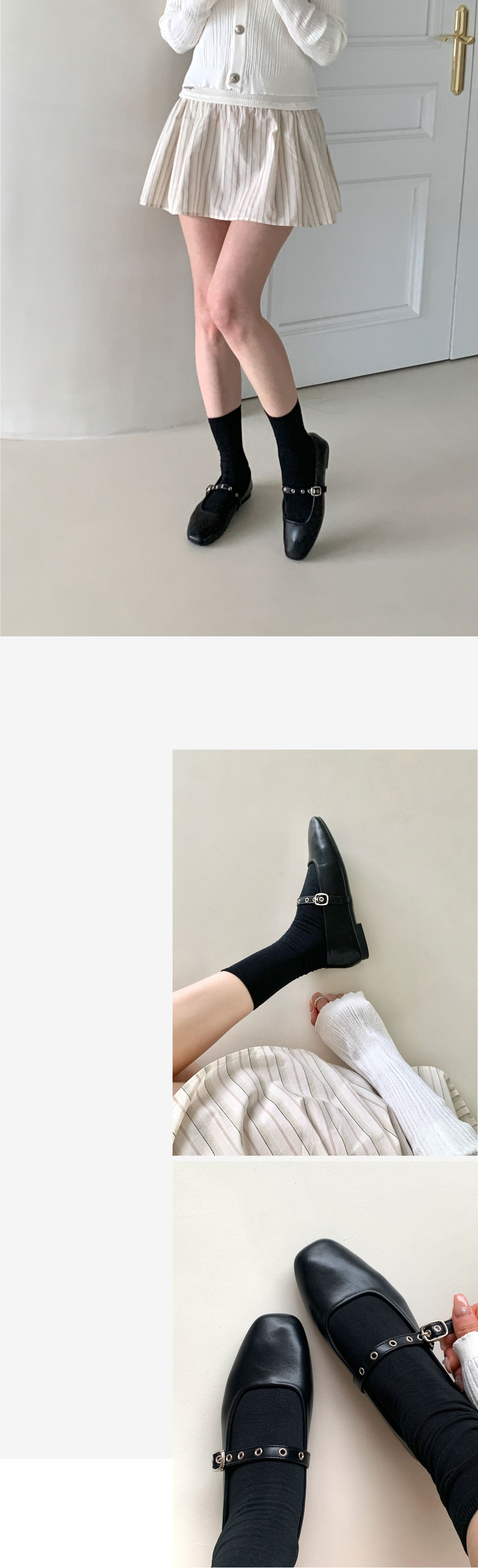 [LUC]무료/5234 발편한 여성 단화 직장인, 신입생,블랙, 화이트 발편한 구두 신고 벗기 편한 구멍 끈 여성 신발