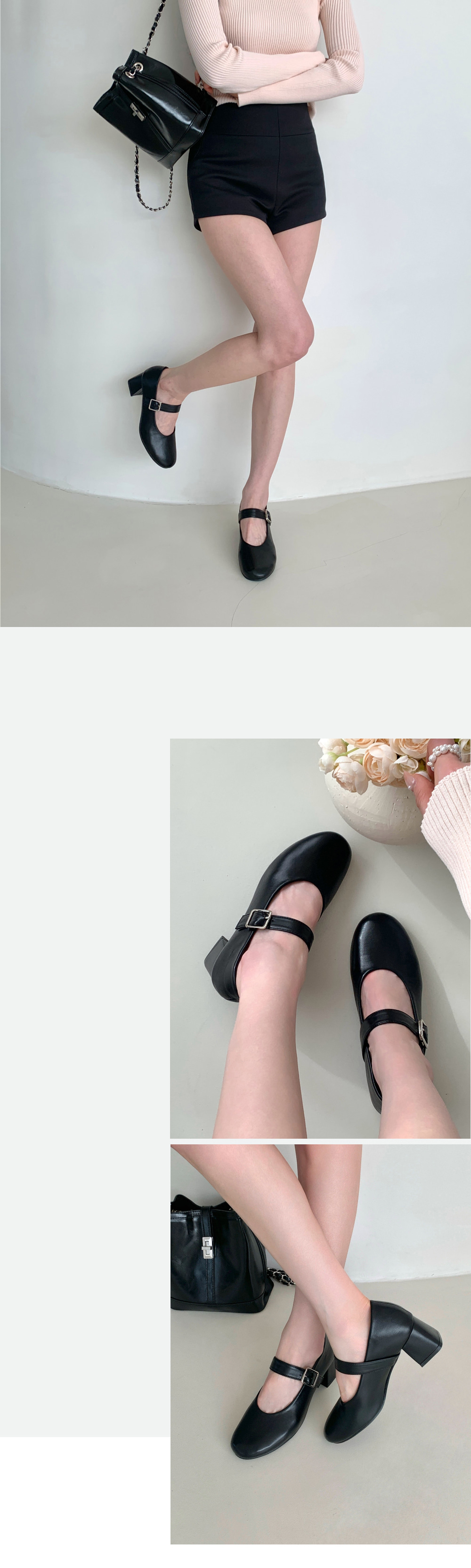 무료[luc] 5235 여성 엣지 슈즈 단화 직장인, 신입생,블랙, 화이트 발편한 구두 신고 벗기 편한 신발