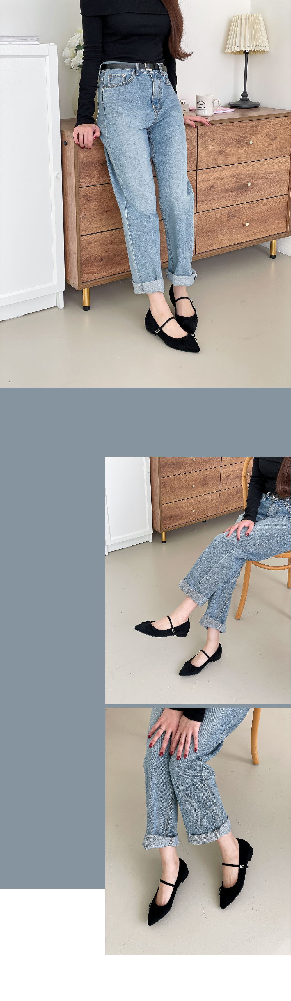 무료/[LUC]/5156 간지나는 리본 포인트 정장 캐쥬얼 슈즈 여성  뾰족 슈즈 단화 세무 구두 굽낮은 플랫슈즈 