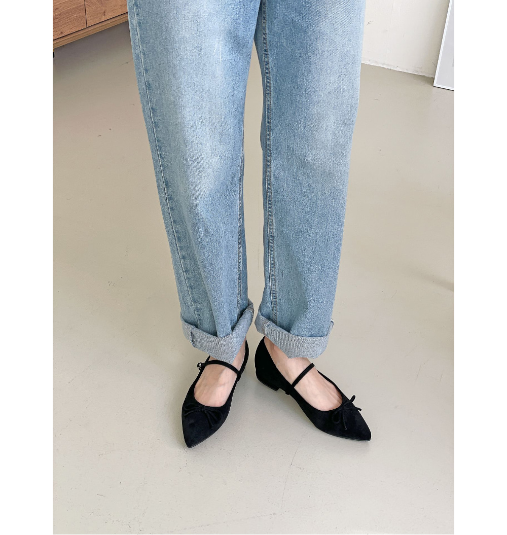 무료/[LUC]/5156 간지나는 리본 포인트 정장 캐쥬얼 슈즈 여성  뾰족 슈즈 단화 세무 구두 굽낮은 플랫슈즈 