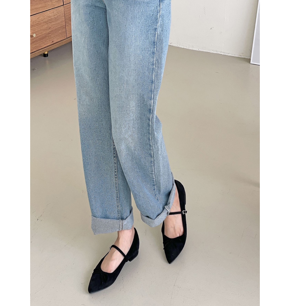 무료/[LUC]/5156 간지나는 리본 포인트 정장 캐쥬얼 슈즈 여성  뾰족 슈즈 단화 세무 구두 굽낮은 플랫슈즈 