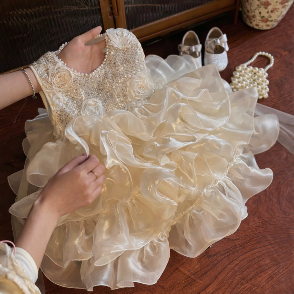 [DOO]64537473 캉캉 치마 샴페인 스팽글 빅리본 공주드레스 생일 축하 파티복