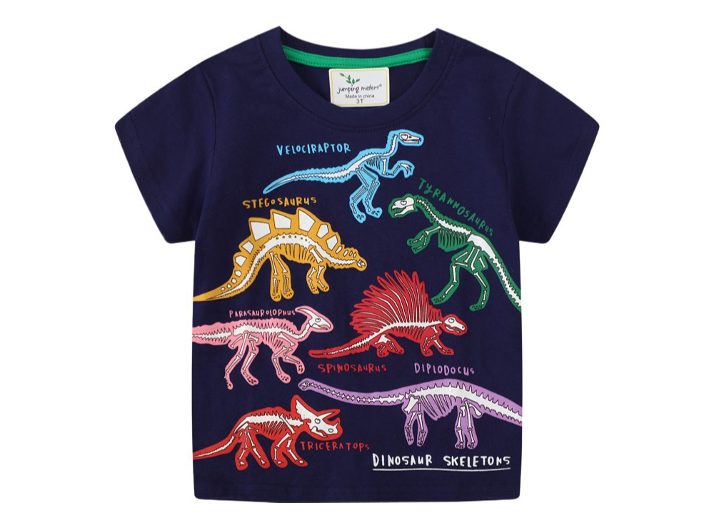 [DOO]33667657 야광 공룡 반팔 티셔츠 귀여운 캐릭터 어린이 티 밤에 더 빛나는  공룡 그림