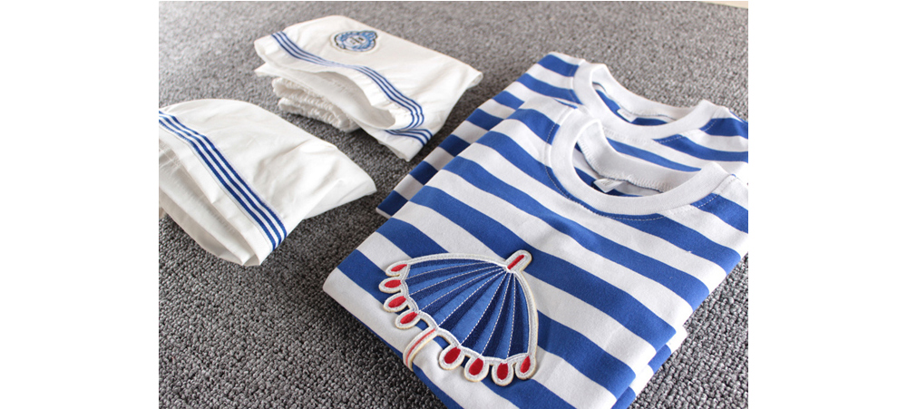 [DOO]8826868 우산 줄무늬 파란 줄무늬 상하복 남,여 유아동 세트제품