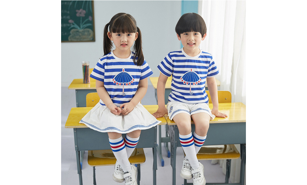 [DOO]8826868 우산 줄무늬 파란 줄무늬 상하복 남,여 유아동 세트제품