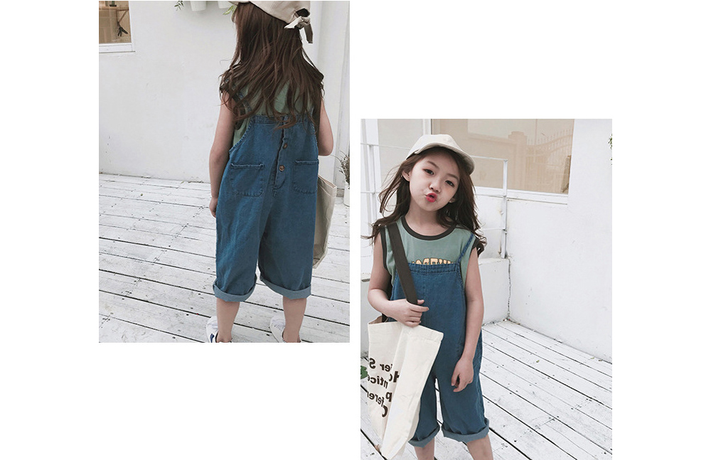 [DOO]10377781 귀여운 단추 롤업 멜빵바지 앞단추 맬방 반바지 배기바지