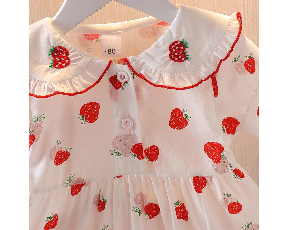 [DOO] 46253781 딸기 카라 원피스 스트로베리 귀여운 여아 여름 돌 원피스