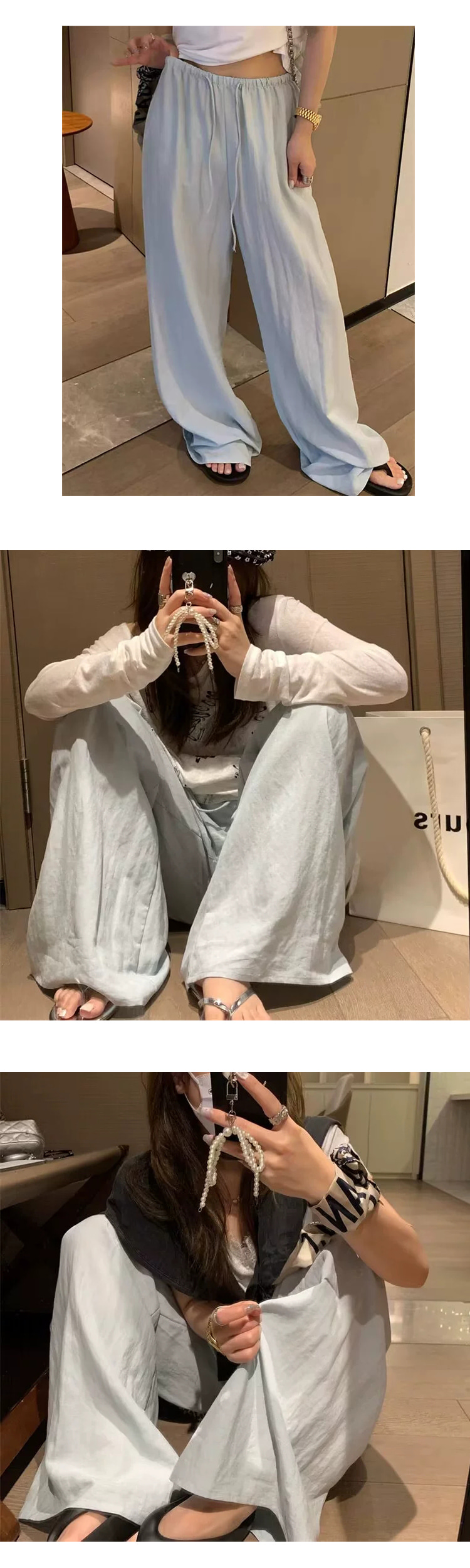 [PT290]린넨 밴딩 와이드 팬츠 체형커버 편한 여름 바지