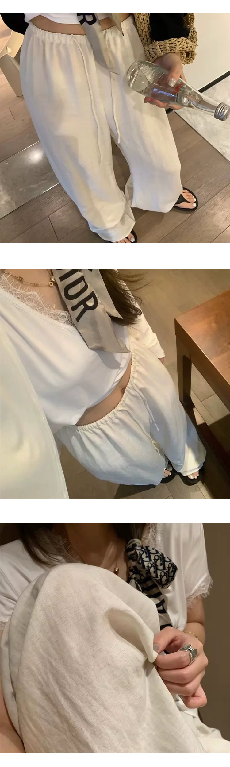 [PT290]린넨 밴딩 와이드 팬츠 체형커버 편한 여름 바지