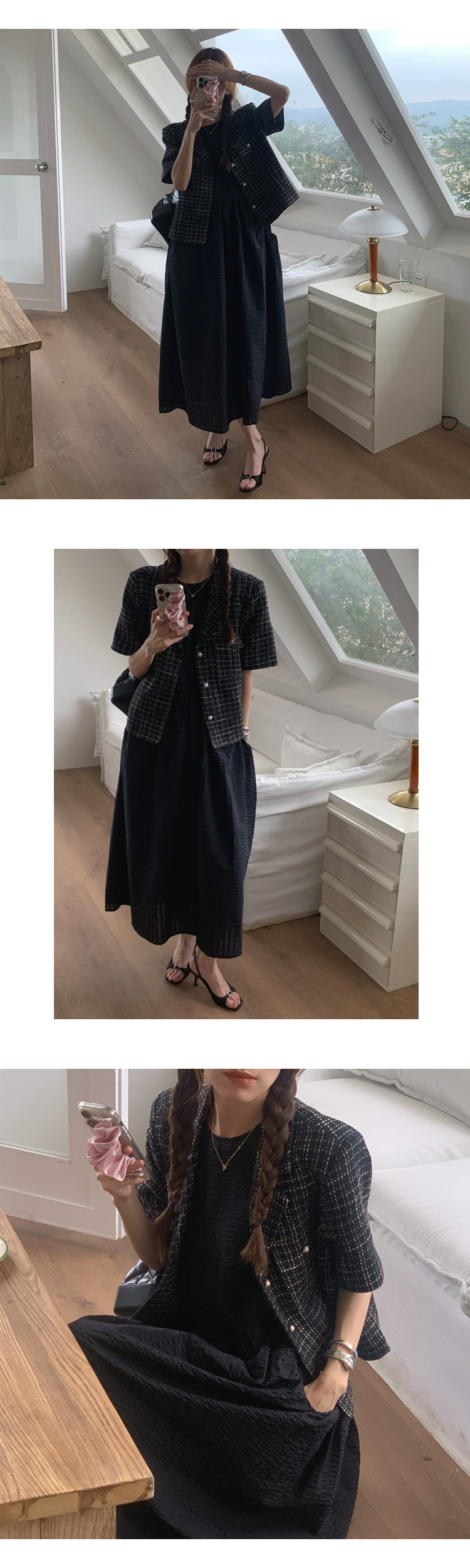 ONN [OPS1481]주름 포켓 루즈핏 롱 원피스