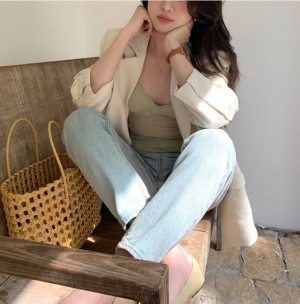 [ONN/ [T274]레이스 골지 끈나시/루즈핏/군살커버/프리미엄 소재/데일리/필수템/소프트한/이너웨어