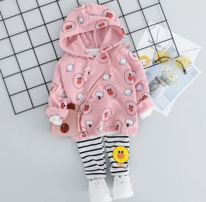 [DOO/ 13354075 샐리 후드티 레깅스 세트 귀여운 캐릭터 노랑 후드티 +레깅스  상하세트 여아 샐리 