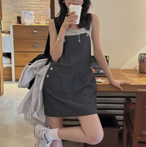 무료 [ONN/ [OPS1442]포켓 멜빵 미니 원피스 어깨끈 오버롤 레이어드 여행룩 바캉스룩 캠퍼스룩 일상룩