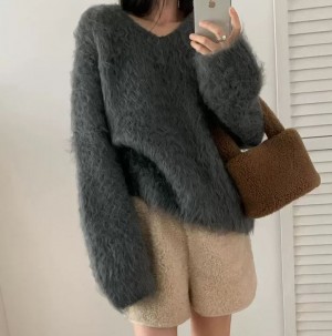 ONN/[NT708] 신축성 브러쉬 브이넥 니트 색상다양 오버핏 사이즈 다양